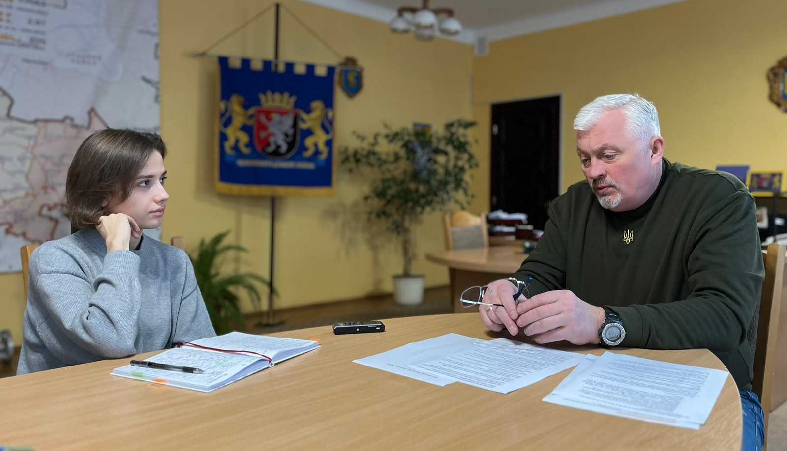 Очільник району Андрій Дяченко дав інтерв'ю журналістці ТРК Радіо-Сокаль