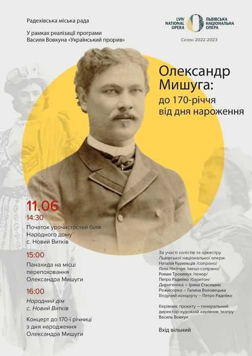 На Радехівщині відбудеться захід до 170-річчя від дня народження Олександр Мишуга